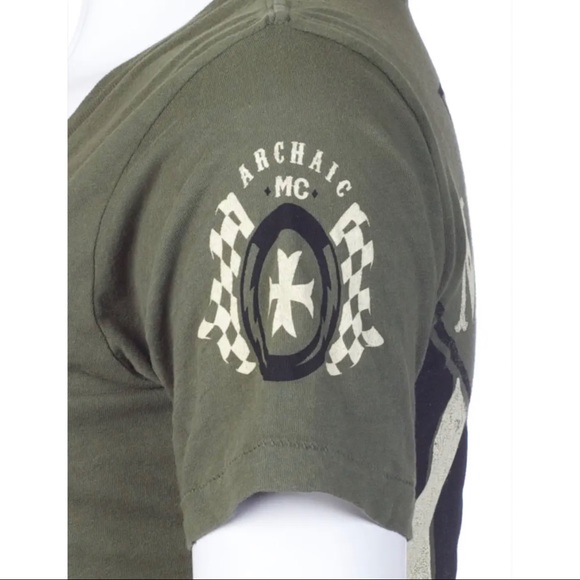 Archaic by Affliction Women's T-shirt Hot Piston Biker Tattoo - Picture 7 of 9